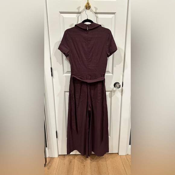 Anthropologie Maeve Deep Burgundy Jumpsuit - Picture 6 of 8